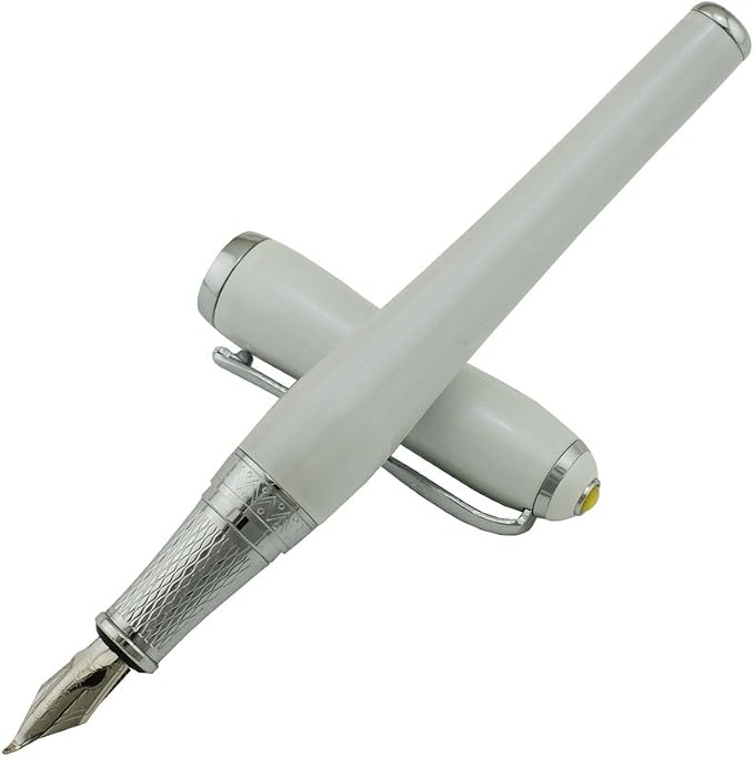 Duke Fude Nib Fountain Pen Medium to Broad Nature Mother Pearl on Cap with Pen Pouch sketching Art Drawing Signature Calligraphy Pen Case Set