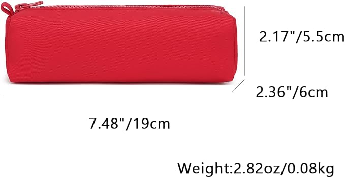 Pencil Case Lightweight and Durable Ideal Pencil Pouch for School and Office Supplies (Red,Oxford)