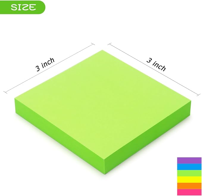 Early Buy Pop Up Sticky Notes, 3x3 in, 12 Pads, 6 Colors, 100 Sheets/Pad | refillable design, repositionable adhesive, ideal for office, school, and home use