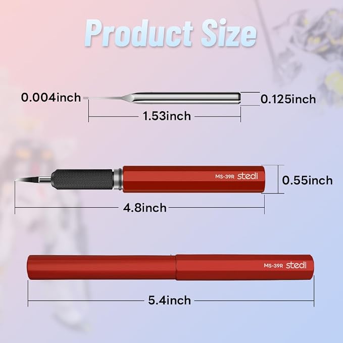stedi Model Scriber Chisel 0.1mm Tungsten Steel for Panel Line Resin Models | Ultra-Fine 0.1mm Tip,Panel Line Deepening,Fine Detail Scribing,Gundam Model Kits,Scale Models,Panel Line Scribing