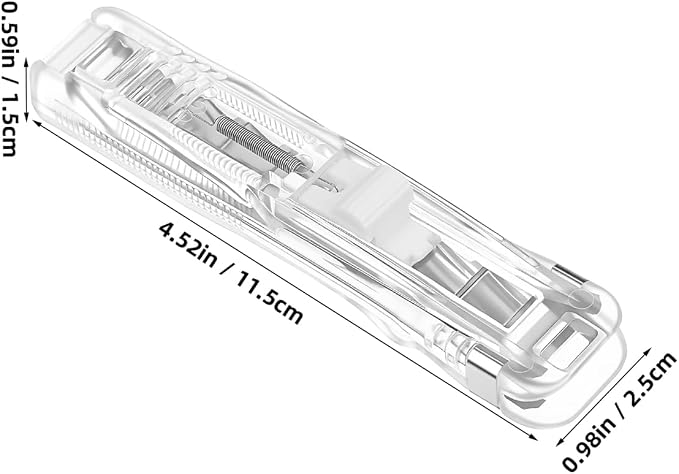 Yardwe 2 Pcs Portable Binder Clip Stapler with 200 Reusable Push Clips, Handheld Paper Clam for Office School