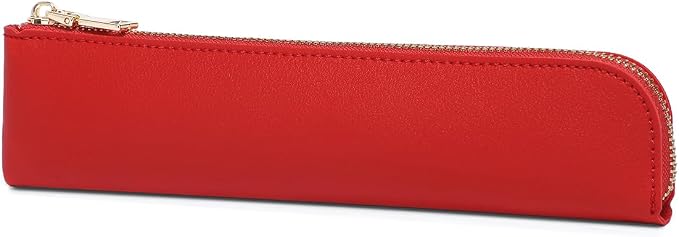Slim Pencil Case Small Pencil Pouch Pen Case (Bright Red/FL)