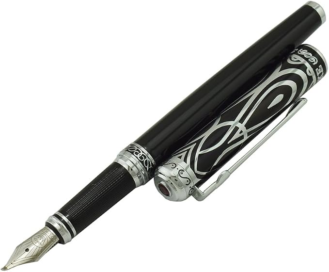 Lanxivi Duke Ruby Fude Pen Calligraphy Fountain Pen Fine to Broad Size for Signature and Art Drawing with Pen Pouch