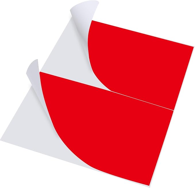 Half-Sheet Printable Shipping Labels- 5 1/2 x 8 1/2- Matte Red Mailing Labels- Laser/Inkjet Compatible - 50/Pack