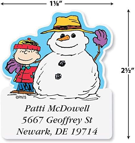 Colorful Images Year Round Holiday Peanuts Return Address Mailing Labels, Personalize with Name & Shipping Address, Set of 144 Self Adhesive, Easy Peel Flat Sticker Label Sheets, Diecut, 12 Designs