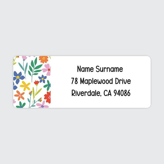 Dotty about Paper Personalized Summer Ditsy Flowers - Return Address Labels x 100