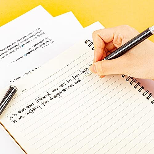 AIHAO Refillable Fountain Pen, Fine Point, Metal Fountain Pen with Gift Box, Black Ink, 2 Ink Cartridges in one Set, Pearl Black Metal Pen.Fountain Pens for Writing
