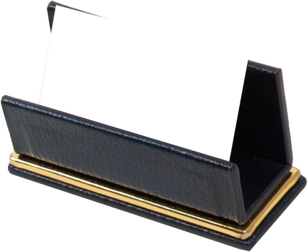 Cloud Luxury Leather Desk Set – 10 Piece Executive Desk Organizer with Desk Pad, Double Document Tray, Pen Holder, Memo Holder, Business Card Holder & Phone Stand – Gold Office Accessories (Navy Blue)