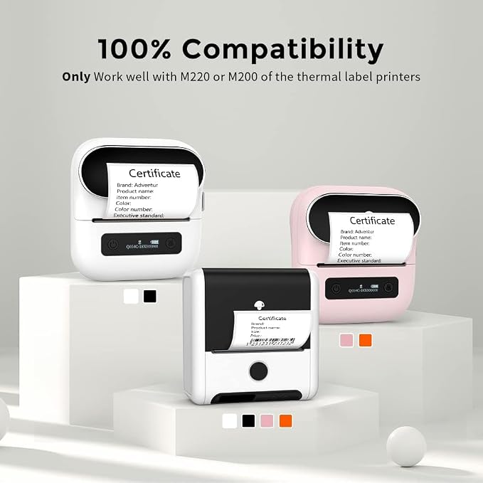 Phomemo 3 Roll 2.36"x 1.57" Thermal Sticker Label, 180 Labels/Roll | Compatible with M220,M250,M260,M200,M221 Printer,Strong Permanent Adhesive,for Customer Mailer,Address,Business Letter