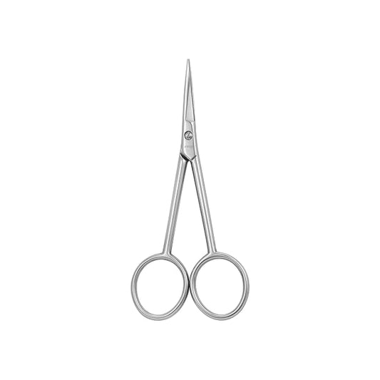 LIVINGO Small Nail Cuticle Scissors Straight Blade Stainless Steel Tool | Compact 4 Inch Design, Precision Cutting, Beard Eyelash Eyebrow Detail Grooming