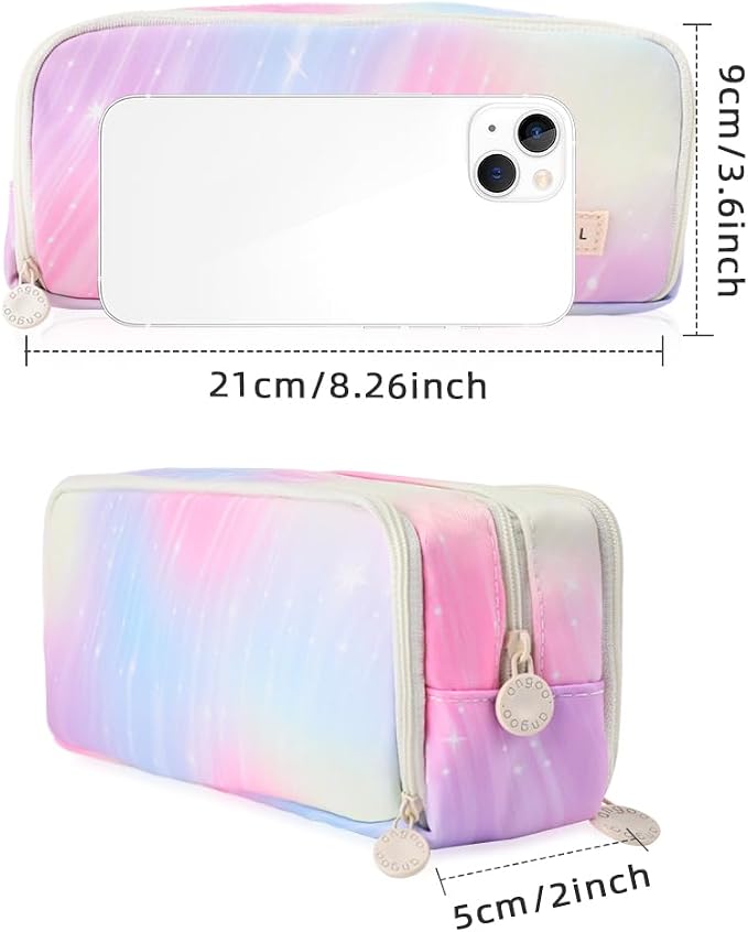 iSuperb Large Pencil Case 3 Compartments Pencil Pouch Big Capacity Pencil Bag for Kids Teen Girls Boys Student School Supplies Oxford Organizer Pen Bag Cosmetic Makeup Pouch