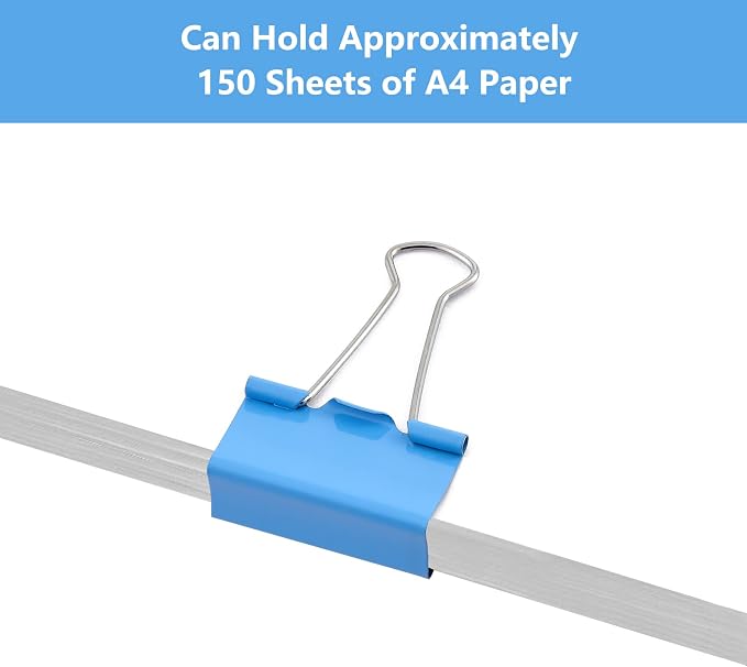 Binder Clips 24 PCS,1.6 in, Office Supplies, Office Metal Paper Binder Clip, Paper Clamps