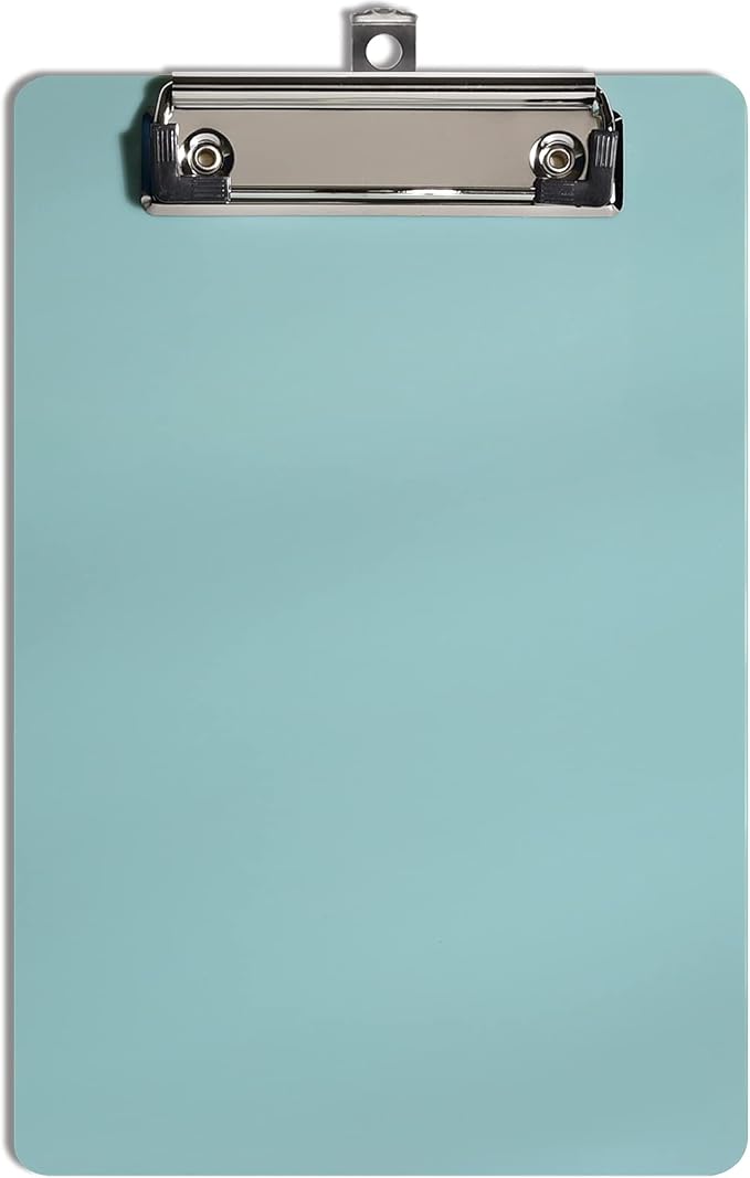 Hongri Plastic Small Clipboard, Green A5 Memo Size Clip Board | Mini Size 6 x 9 in for Students, Teacher, Women, Office & School Supplies