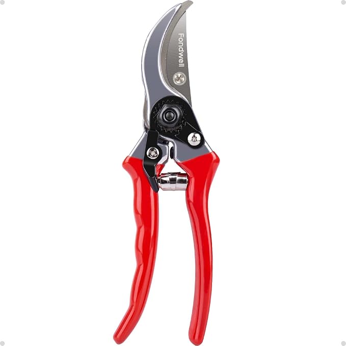 Fondwell 8.5" Professional Hand Pruners Bypass Pruning Shears for Gardening | Heavy Duty Garden Clippers, Cuts 1-Inch Branches, Comfortable Use - Trusted by Professional Landscapers and Nursery Workers