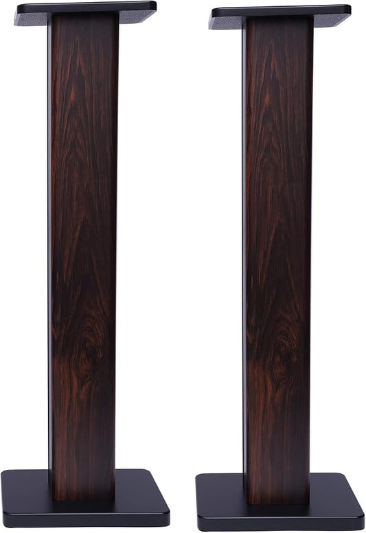 36" Floor Speaker Stands Pair Studio Monitor Stands Bookshelf Speaker Stands Wood Floor Speaker Stands Large Bookshelf Speaker Stands Speaker Stand for Theaters (Black Walnut Wood)