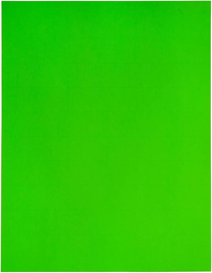 JAM PAPER Return Address Labels - Standard Mailing - 1 x 2 5/8 - Neon Green - 120 Shipping Labels/Pack