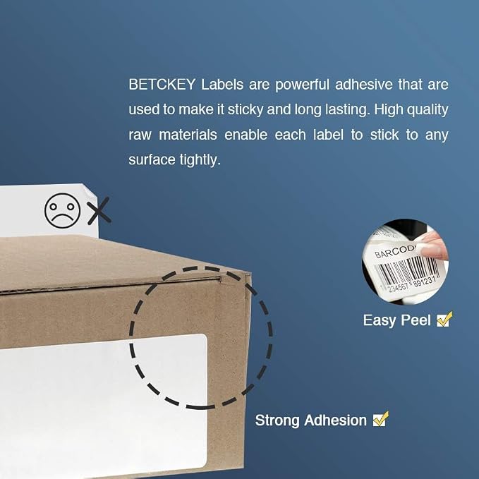 BETCKEY - Compatible Address Labels Replacement for Brother DK-1201 (1.1 in x 3.5 in), Use with Brother QL Label Printers [10 Rolls/4000 Labels]