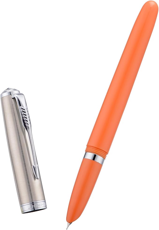 3 Jinhao 86 Fountain Pen Set (Orange, Purple and White Resin) Extra Fine Nib with Refillable Ink Converter