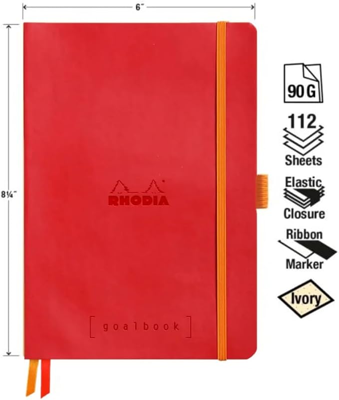 Rhodia Goalbook Journal, A5, Dotted - Poppy,117753C