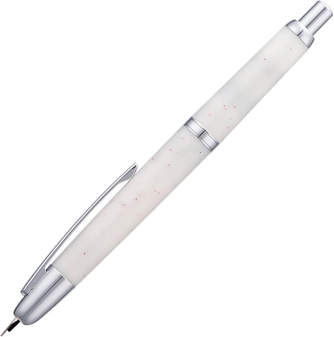Jinhao 20 Press Fountain Pen, Snow White Retractable Extra Fine Nib with Ink Converter Set (Silver Clip)