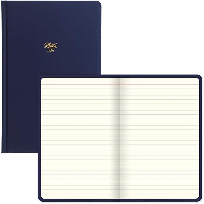 Letts Icon Book Notebook, Cream Paper, 240 Pages, 7.625 x 5 x 0.5 Inches, Navy (B090116)