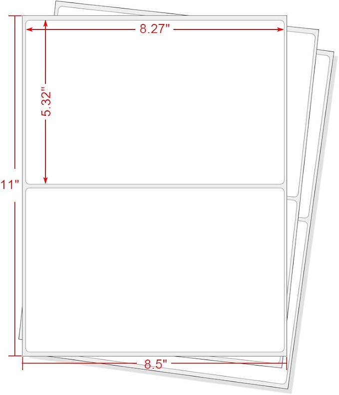 Round Corner 8.5" x 5.5" Address Labels, Half Sheet Shipping Labels, 150 Sheets Self Adhesive Mailing Labels for Laser & Inkjet Printers