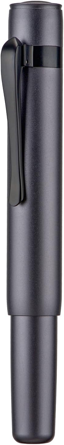 HONG DIAN M2 Black Forest Mini Fountain Pen, Fine Soft Nib & Sleek Shape Aluminium Short Pocket Travel Pen (Space Gray)