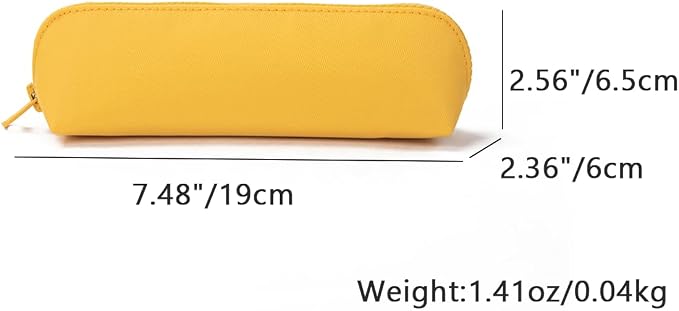 Pencil Case Small Pencil Pouch Slim (Yellow, Oxford)