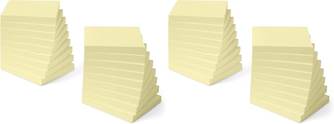 Amazon Basics Square Sticky Notes, Self-Stick Pads, 3 x 3 inches, Yellow, 36-Pack, 100 Sheets per Pad