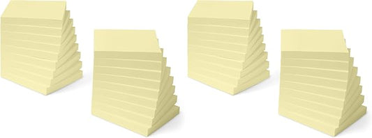 Amazon Basics Square Sticky Notes, Self-Stick Pads, 3 x 3 inches, Yellow, 36-Pack, 100 Sheets per Pad
