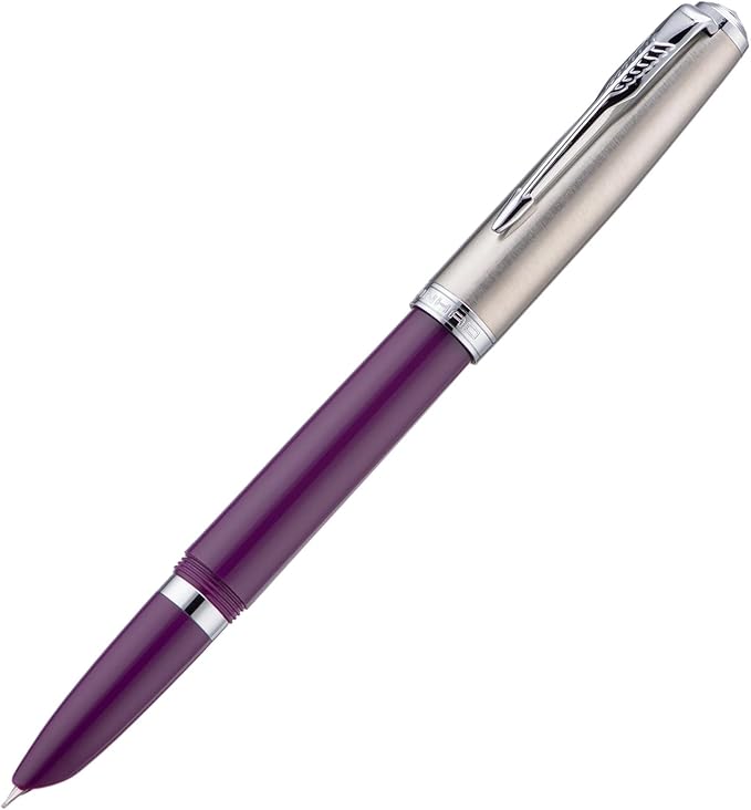 3 Jinhao 86 Fountain Pen Set (Orange, Purple and White Resin) Extra Fine Nib with Refillable Ink Converter