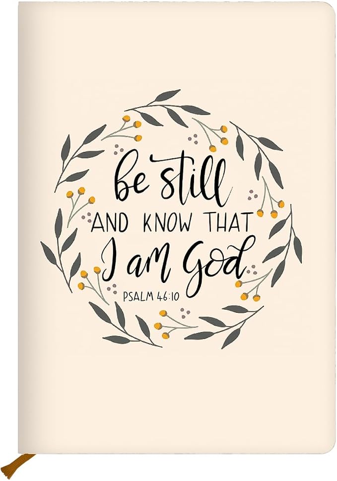 Beige Christian Hard Shell Journal Notebook 200 Sheets (5.8 x 8.3) 02 | Bible Verse Gifts for Women, College Ruled Notebook, Inspirational Notebooks, Journals for Writing Planner Note Taking