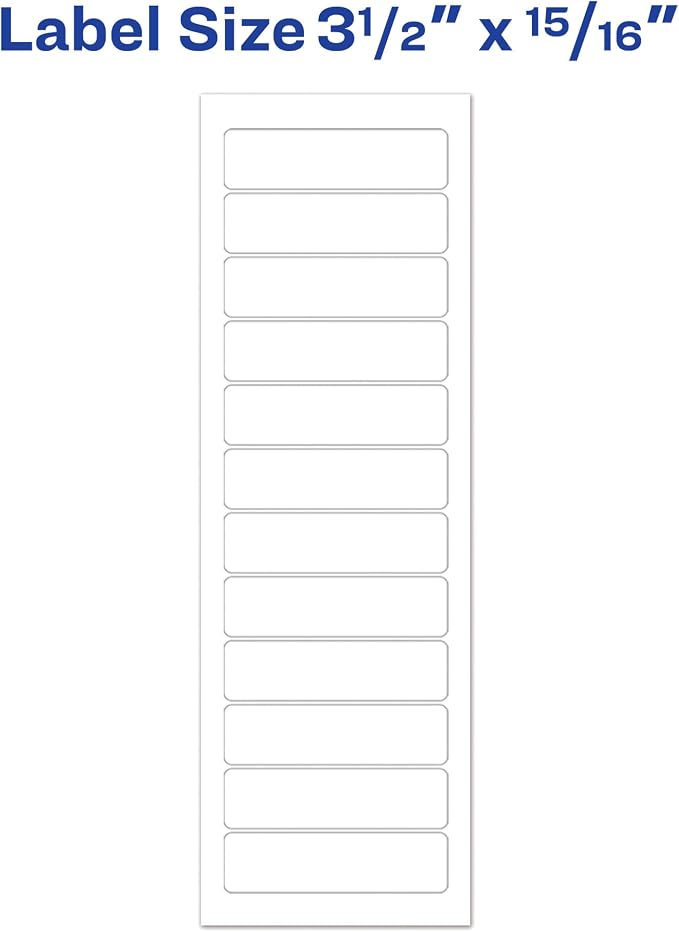Avery White Computer Labels, 15/16" x 3-1/2", Dot Matrix and Pin-Feed Printers, 5,000 Total (4013)