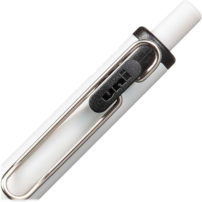 uniball™ one Retractable Gel Pens, Medium Point (0.7mm), Black Ink, 12 Pack | Ink stays on top of paper fibers for crisp vivid lines, wire pocket clip, color indicator top, smooth barrel & rubber grip