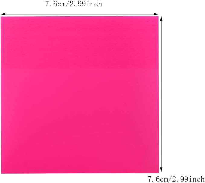 ONLYKXY 4 Pack Transparent Sticky Notes 7.6x7.6CM Self-Stick Book Tabs 200 Sheets Waterproof PET Markers Sticky Notes Pad (Pink)