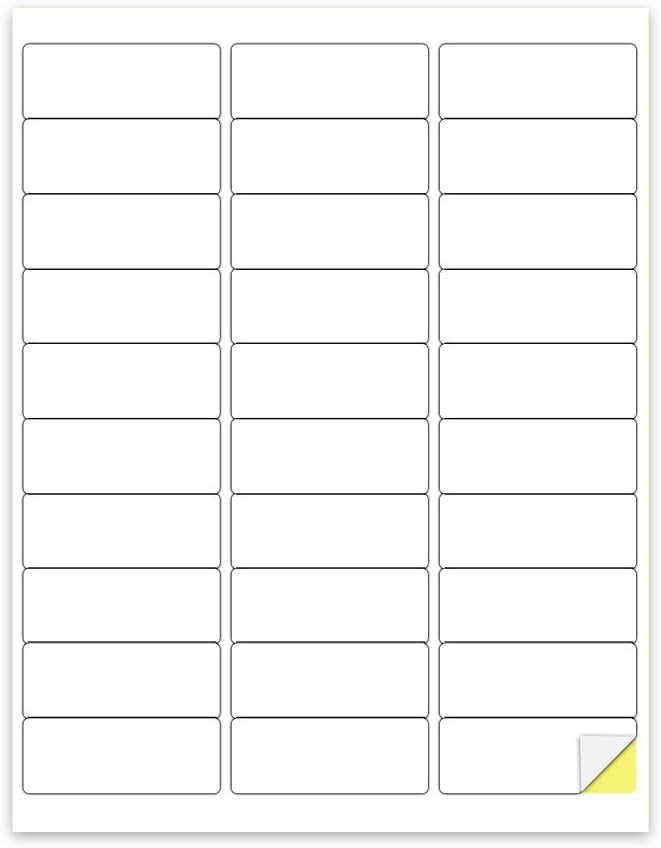 [500Sheet, 15000 Labels] 30 up Labels Address Labels 1" x 2-5/8" Sticker Paper for Laser/Ink Jet Printer Mailing Label 8.5"×11" White 30 per Sheet