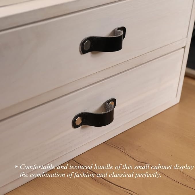DDYURI Desk Organizer Drawers for Office Supplies Kitchen Storage - Wood Makeup Organizer Box/Countertop Drawers Chest for Dresser Wooden Cabinet Printer Stand Machine Shelf White (FAX2C-WH）