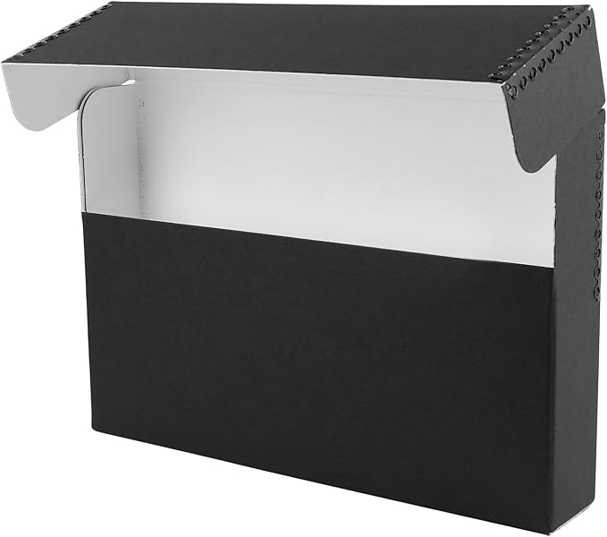 Lineco Archival Document Storage Box, Black, 15.5" x 10.5" x 2.5" | Legal-Sized, Metal Edge, Acid-Free Boxboard Case, Organize Files, Prints, Photos