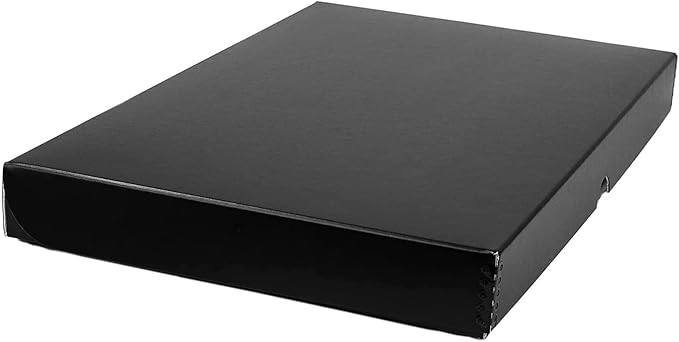 Golden State Art, Clamshell Archival Folio Storage Box 11x17 Inch, Black | Acid-Free Photo Box with Metal Edge Corner, Preserve And Store Paper Documents Cards Prints Arts and Crafts DIY Projects
