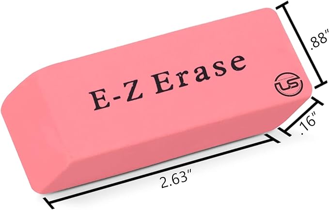 Pink Erasers, 120 Count Rectangular Eraser Bulk Pack, Latex Free Pink Pearl Erasers for School Supplies, Art and Office