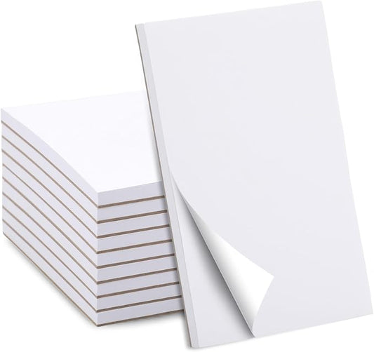 Thboxes 10 Pack 4" x 6" Blank Note Pads, 50 Sheets Each | 80gsm FSC Paper, Top Glue Binding, Cardboard Backing, Compact Memo Pads for Office, School, Home, Server Use