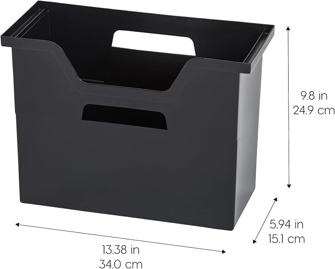 IRIS USA 6-Pack Medium Desktop File Box with Open Lid, Black | Organize paperwork, mail, magazines, and office supplies with portable storage for desks, classrooms, and home workspaces