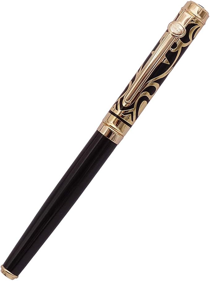 Lanxivi Duke Sweet Heart Pattern Gold Trim Fountain Pen Sapphire Jewerly Pen Pouch