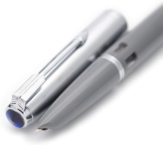 czxwyst 2019 New Version 601 Steel Cap Vacumatic Double Bead Fountain Pen (Battleship Grey with ink window)