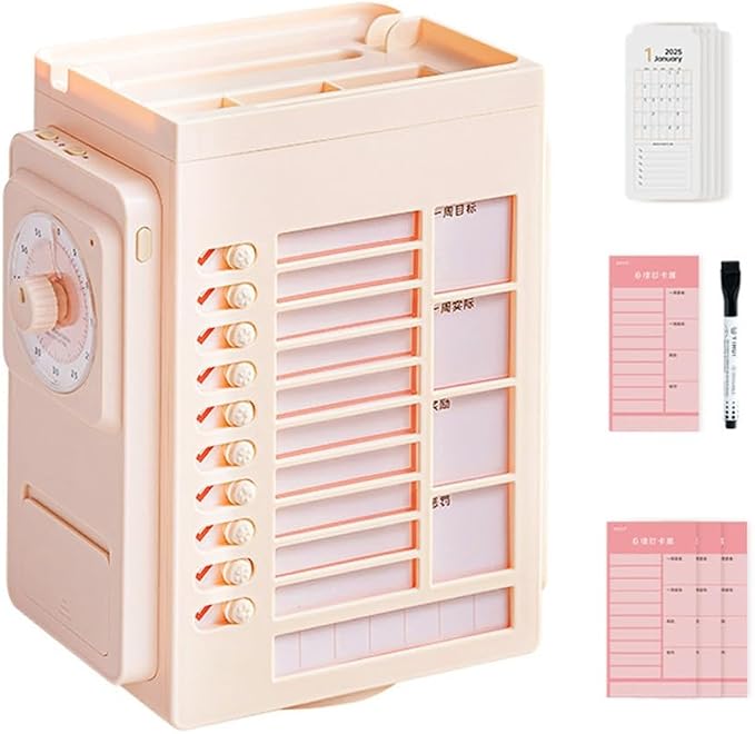 Desk Organizers with Visual Times Timer Rotating Pen Holder for School Office