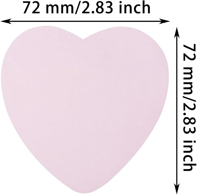 ONLYKXY Glitter Heart Shape Transparent Sticky Notes for Annotating,2.8in Pastel Color Waterproof Index Sticker Self-Stick Book Tabs Soft PET Marker Memo Pad for Home School Office (2, Pink)