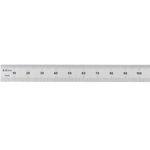 PEC Tools Flexible Metal Ruler, 12"/300mm High-Precision Steel Rule with Satin Chrome Finish, English & Metric Graduation (1/32", 1/64", 0.5mm, 1.0mm), Fully Hardened and Tempered, Made in USA