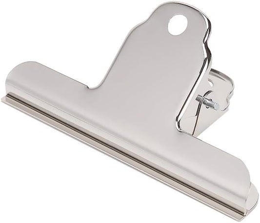 4 Inch Large Bull Paper Clips, Coideal 10 Pack Silver Metal File Money Binder Clip Clamps for Home Office School Supplies (Square)