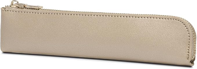 Slim Pencil Case Small Pencil Pouch Pen Case (Pearl White Tea/FL)