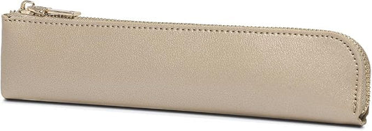 Slim Pencil Case Small Pencil Pouch Pen Case (Pearl White Tea/FL)